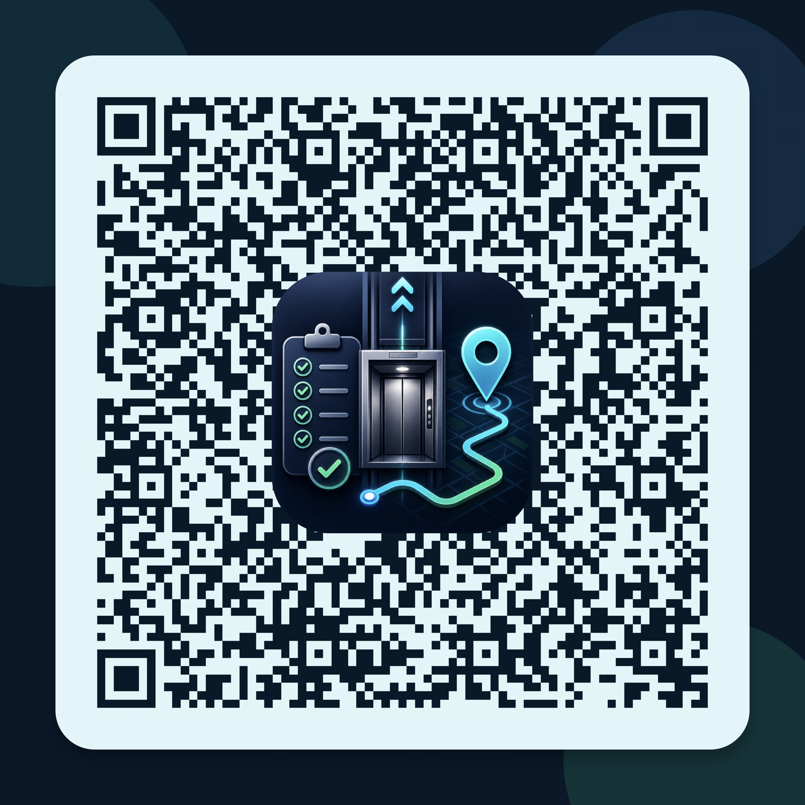 QR code to save the LiftIQ Pro contact card with the LiftIQ ServiceOps logo