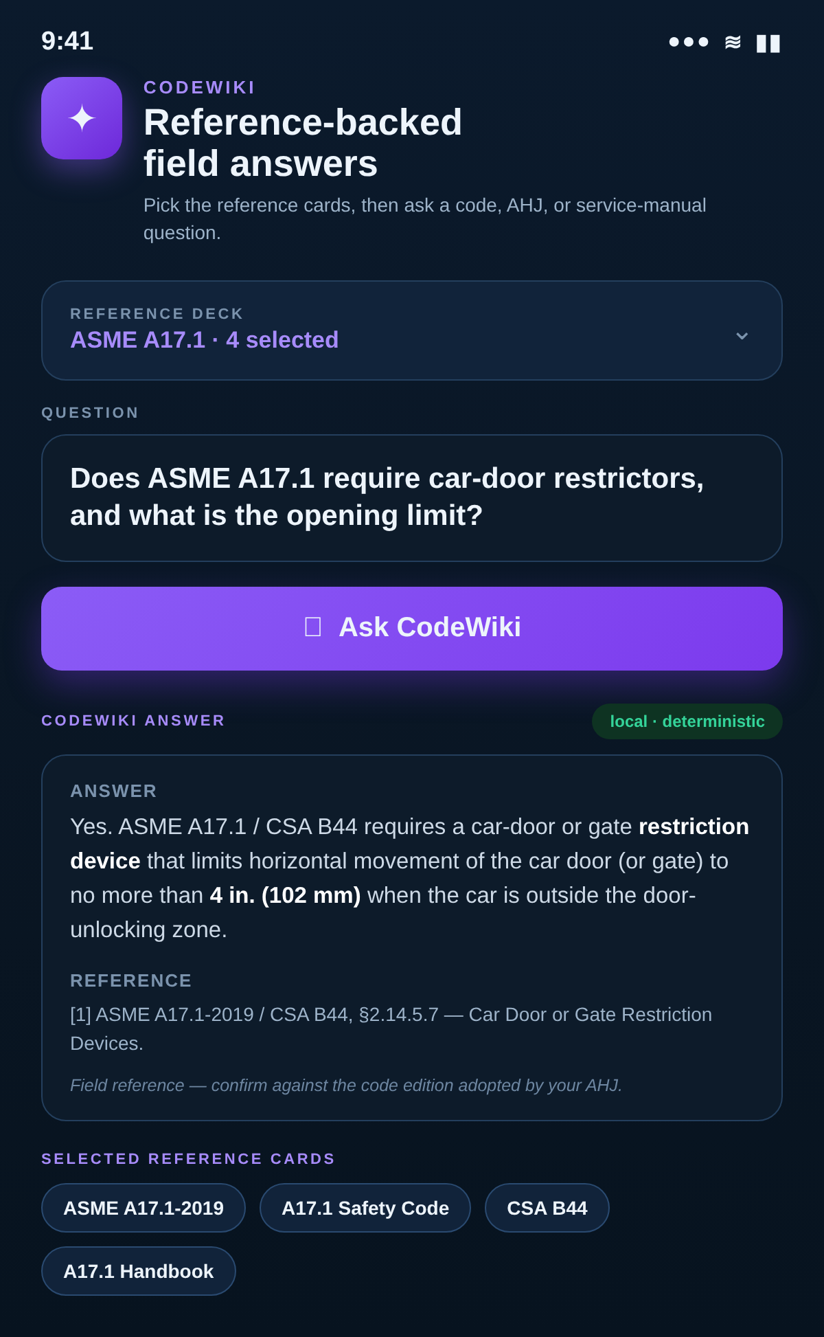 LiftIQ CodeWiki reference-backed code answer